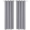 2 pcs Gray Blackout Curtains with Metal Rings 53" x 96"