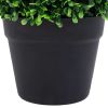 Artificial Boxwood Plants 2 pcs with Pots Ball Shaped Green 12.6"