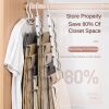 Durable Clothes Hangers Stainless Steel, 6 Tiers For Hanging Trousers and Organizer Clothing, Multifunctional Foldable Anti-slip Hangers