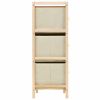 Storage Rack with 6 Fabric Baskets Cedar Wood Beige