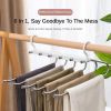 Durable Clothes Hangers Stainless Steel, 6 Tiers For Hanging Trousers and Organizer Clothing, Multifunctional Foldable Anti-slip Hangers