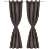 2 pcs Brown Blackout Curtains with Metal Rings 53" x 96"