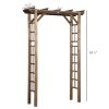 Outsunny 85" Wooden Garden Arbor for Wedding and Ceremony, Outdoor Garden Arch Trellis for Climbing Vines - Carbonized