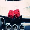 Creative Plush Dice Hanging Ornament for Car Rearview Mirror Home DÃ©cor, Red