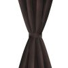 2 pcs Brown Blackout Curtains with Metal Rings 53" x 96"