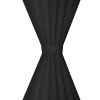 Blackout Curtains 2pcs Double Layer 55"x96" Black Energy-saving