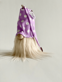 Plush Gnome (Color: Pastel Purple Polkadot)