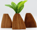 Hand Carved Wooden Vase