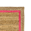 Hand Braided Jute Rug Natural / Pink Rectangle 24"X40"