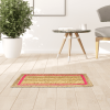 Hand Braided Jute Rug Natural / Pink Rectangle 24"X40"