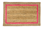 Hand Braided Jute Rug Natural / Pink Rectangle 24"X40"