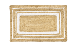 Hand Braided Jute Rug Natural / Pink Rectangle 24"X40"