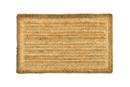 Hand Braided Jute Rug Natural / Pink Rectangle 24"X40" (Color: Natural, size: 24"x40")