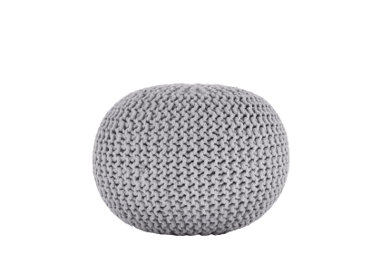 Anahid 18" Wide Round Pouf Ottoman (Color: Light Grey, size: 18in)