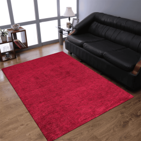 Rugsotic Carpets Hand Knotted Loom Silk Area Rug (Color: Dark Red, size: 3'x5')
