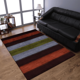 Rugsotic Carpets Hand Knotted Loom Silk Area Rug (Color: Brown Silver, size: 5'x8')