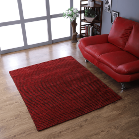 Rugsotic Carpets Hand Knotted Loom Silk Area Rug (Color: Red Black, size: 5'x8')