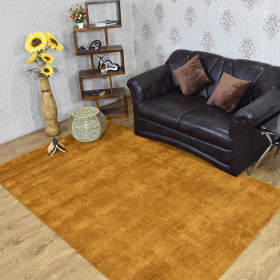 Rugsotic Carpets Hand Knotted Loom Silk Area Rug (Color: Gold, size: 6'x9')
