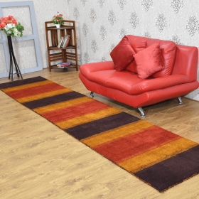 Rugsotic Carpets Hand Knotted Loom Silk Mix Runner Area Rug (Color: Brown Gold, size: 2'8''x12')