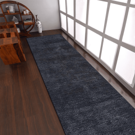 Rugsotic Carpets Hand Knotted Loom Silk Mix Runner Area Rug (Color: Charcoal, size: 2'8''x10')