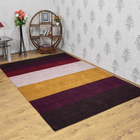 Rugsotic Carpets Hand Knotted Loom Silk Mix Area Rug Contemporary (Color: Brown Red, size: 3'x5')