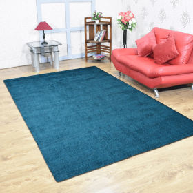 Rugsotic Carpets Hand Knotted Loom Silk Mix Area Rug Solid (Color: Blue, size: 4'x6')
