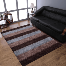Rugsotic Carpets Hand Knotted Loom Silk Mix Area Rug Contemporary (Color: Brown Light Blue, size: 5'x8')