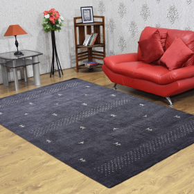 Rugsotic Carpets Hand Knotted Loom Silk Mix Area Rug Contemporary (Color: Charcoal2, size: 5'x8')