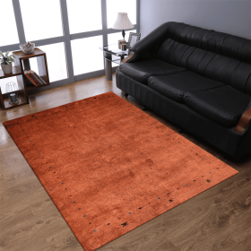Rugsotic Carpets Hand Knotted Loom Silk Mix Area Rug Contemporary (Color: orange, size: 5'x8')