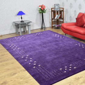 Rugsotic Carpets Hand Knotted Loom Silk Mix Area Rug Contemporary (Color: Purple6, size: 5'x8')