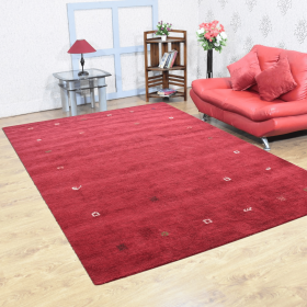 Rugsotic Carpets Hand Knotted Loom Silk Mix Area Rug Contemporary (Color: Red1, size: 6'7''x9'10'')