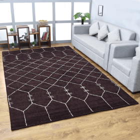 Rugsotic Carpets Hand Knotted Loom Silk Mix Area Rug Contemporary (Color: Brown Beige2, size: 6'x9')