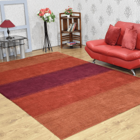Rugsotic Carpets Hand Knotted Loom Silk Mix Area Rug Contemporary (Color: Orange Red, size: 8'x10')