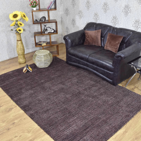 Rugsotic Carpets Hand Knotted Loom Silk Mix Area Rug Solid (Color: Brown Beige, size: 8'x10')