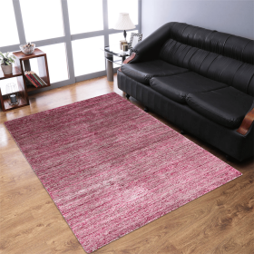 Rugsotic Carpets Hand Knotted Loom Silk Mix Area Rug Solid (Color: Dark Pink White, size: 8'x10')