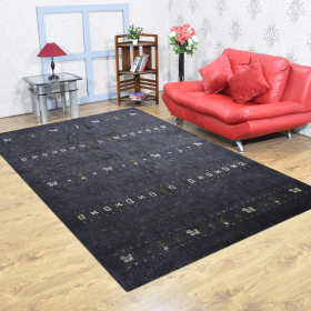 Rugsotic Carpets Hand Knotted Loom Silk Mix Area Rug Contemporary (Color: Charcoal8, size: 9'x12')