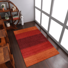 Rugsotic Carpets Hand Knotted Loom Wool Area Rug Contemporary (Color: Orange Red, size: 4'x6')
