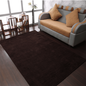 Rugsotic Carpets Hand Knotted Loom Wool Area Rug Solid (Color: Brown, size: 4'x6')
