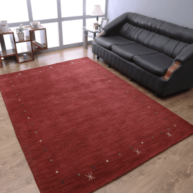 Rugsotic Carpets Hand Knotted Loom Wool Area Rug Contemporary (Color: Red, size: 6'7''x9'10'')