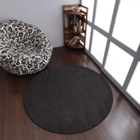 Rugsotic Carpets Hand Knotted Loom Wool Round Area Rug Solid (Color: Charcoal, size: 6'x6')