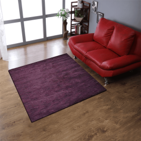 Rugsotic Carpets Hand Knotted Loom Wool Square Area Rug Solid (Color: Purple, size: 6'x6')