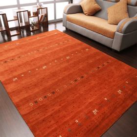 Rugsotic Carpets Hand Knotted Loom Wool Area Rug Contemporary (Color: orange, size: 6'x9')