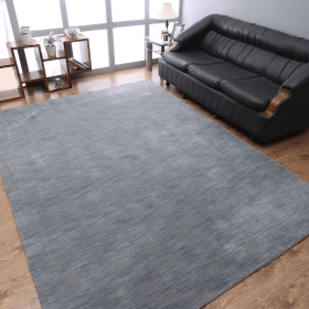 Rugsotic Carpets Hand Knotted Loom Wool Area Rug Solid (Color: light blue, size: 6'x9')