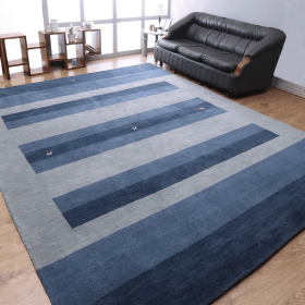 Rugsotic Carpets Hand Knotted Loom Wool Area Rug Contemporary (Color: Blue Light Blue1, size: 8'x10')
