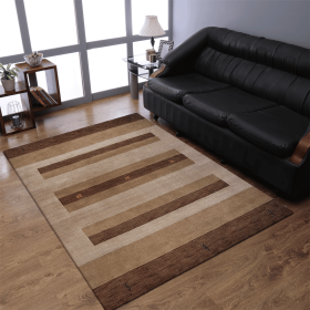 Rugsotic Carpets Hand Knotted Loom Wool Area Rug Contemporary (Color: Brown Light Beige1, size: 8'x10')