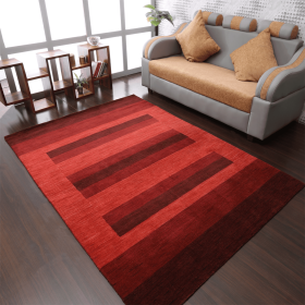 Rugsotic Carpets Hand Knotted Loom Wool Area Rug Contemporary (Color: Rust, size: 8'x10')