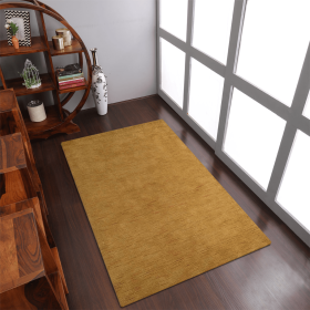 Rugsotic Carpets Hand Knotted Loom Wool Area Rug Solid (Color: Gold, size: 8'x10')