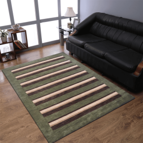 Rugsotic Carpets Hand Knotted Loom Wool Area Rug Contemporary (Color: Green Brown, size: 8'x11')