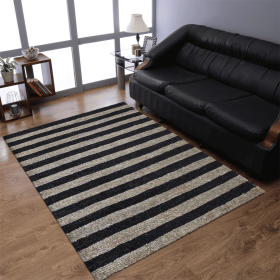 Rugsotic Carpets Hand Knotted Sumak Jute Eco-friendly Area Rug Contemporary (Color: Beige Black, size: 4'x6')