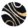 Rugsotic Carpets Hand Tufted Shag Polyester Round Area Rug Geometric